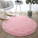 Axyaa Plush Round Rug: Soft Fluffy Living Room Carpet, Kids Bedroom Mat, Balcony Cushion