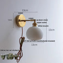 Axyaa Ceramic LED Wall Sconce with Pull Chain Switch, Globe White Design