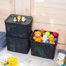 Axyaa Square Plastic Storage Basket with Lid: Versatile Home Organization Solution