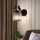 Axyaa Crystal Bird Wall Lamp: Elegant Retro Light for Living Room, Bedroom, and Hallway