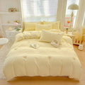 Axyaa Embroidered Waffle Cotton Queen Bedding Set with Sheets & Pillowcases