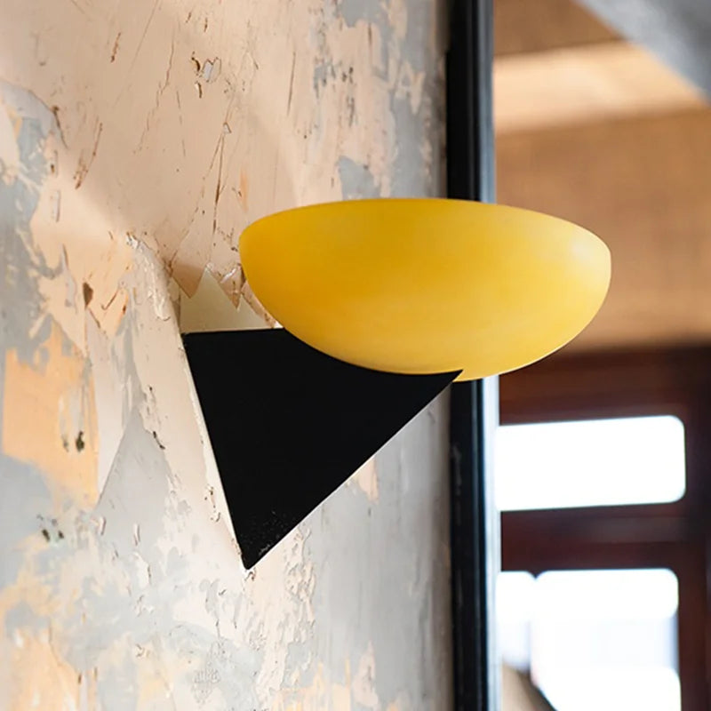 Axyaa Retro Yellow Glass Wall Sconce LED Light Fixtures
