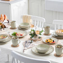 Axya Navia Stoneware Ceramic Dinnerware Set: Dinner, Dessert Plate, Bowl, Mug Tableware