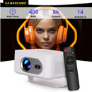 Axyaa HY300Max Android 14 Portable Projector, 400ANSI, Full 8K HD, WiFi 6, Home Outdoor Cinema