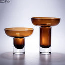 Amber Glass Vase by Axyaa: Elegant Floral Arrangement Hydroponics Desk Decor