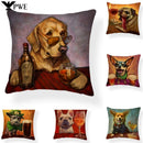 Axyaa Dog Breed Pillowcase Covers Set - Home Decorative Linen Cushion Case
