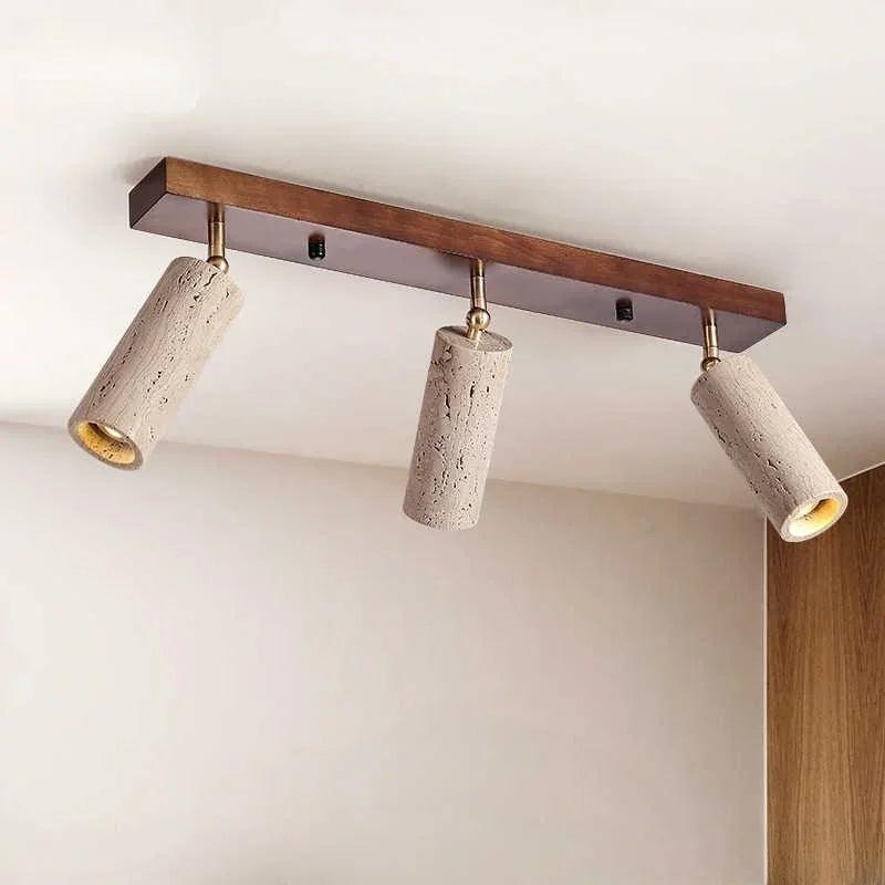 Axyaa Stone Metals Ceiling Light with 3 Warm Light Heads for Living Rooms