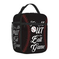 Axyaa Insulated Baseball Lunch Bag with Red Stitching, Portable Thermal Cooler