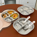 Axyaa Stainless Steel Divided Lunch Box 3/4 Compartment Food Container