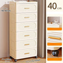 Axyaa 15.75 Inch Multi-tier Rolling Storage Cabinet for Snacks, Clothes, Books
