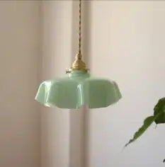 Axyaa Ceramic Wood Copper LED Pendant Light for Modern Home Decor