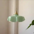 Axyaa Ceramic Wood Copper LED Pendant Light Fixture - Modern Hanging Lamp for Home