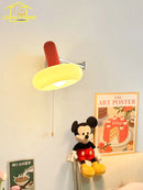 Axyaa Swing Arm LED Wall Lamp Cream Wind for Bedside Reading