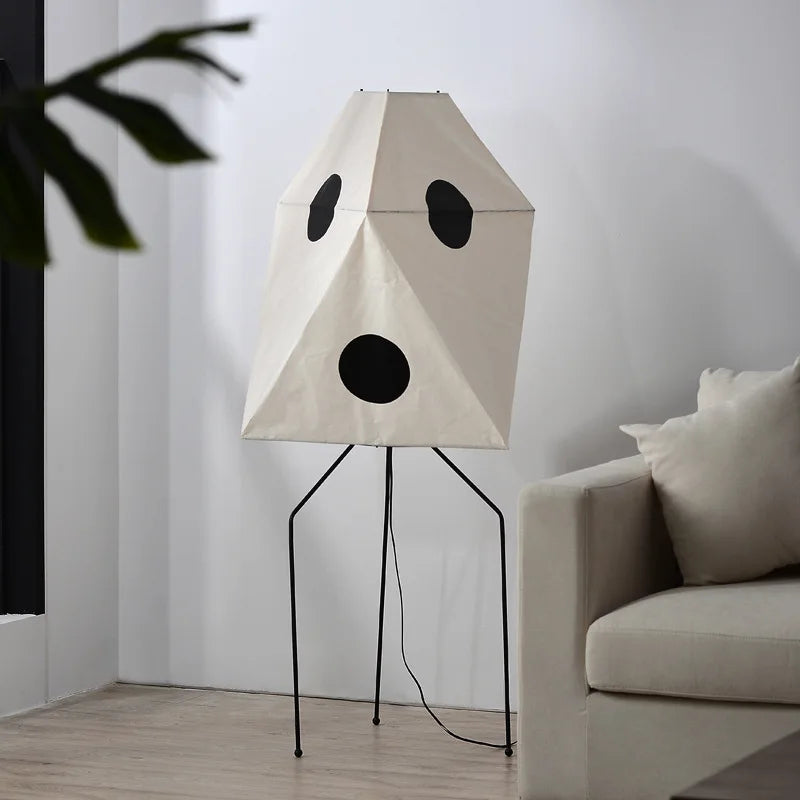 Axyaa Japanese Rice Paper Floor Lamp by Noguchi - Modern Wabi Sabi Corner Lantern