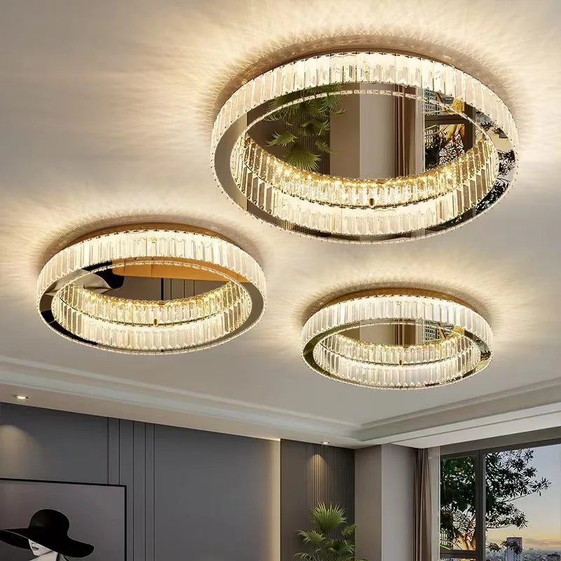 Axyaa Crystal LED Ceiling Light - Elegant Home Lighting Fixture