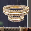 Axyaa Modern Minimalist Crystal Chandelier for Luxurious Living Room, Bedroom, and Dining Room