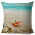 Axyaa Starfish Print Linen Pillowcase for Home & Car Decor