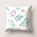 Tropical Cactus Flower Cat Print Pillow Cover 45X45CM for Home Sofa Chair