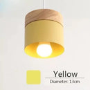 Axyaa Modern Wood Iron Pendant Lights - Nordic Colorful Minimalist Design
