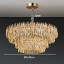 Axyaa Crystal Chandelier, Luxury Living Room Dining Room Ceiling Light