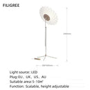 Axyaa Sunflower Floor Lamp: Moooi Filigree Design, Adjustable LED Lighting