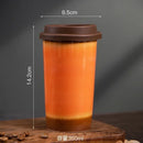 Axyaa Ceramic Gradient Coffee Cup with Silicone Cover, Portable & Creative Office Home Cup