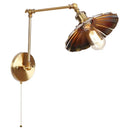 Axyaa Gold Industrial LED Wall Lamp with Pull Chain Switch - Vintage Style