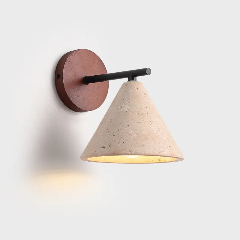 Axyaa Travertine Stone Sconce Wall Lamp with E27 Bulb