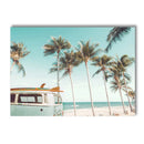 Axyaa Seaside Coconut Tree Canvas Painting: Nordic Beach Wall Art Print
