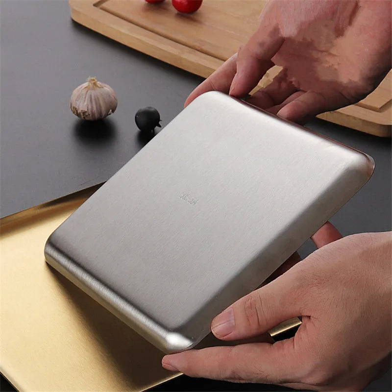 Axyaa Stainless Steel Non-Stick Baking Tray for Food Storage and Cooking