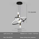 Axyaa Moderne Ronde Led Kroonluchters Voor Woonkamer Eetkamer Glans Hanglampen