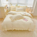 Axyaa European Simple Large Family Bedding Set with Quilt Cover, Pillow Cover, and Bed Sheet