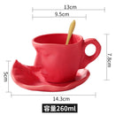 Axyaa Abstract Face Couple Ceramic Coffee Cup and Saucer Set