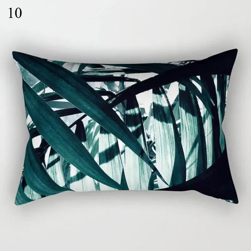 Tropical Green Plant Decor Throw Pillow Cover by Axyaa for Modern Bohemian Style