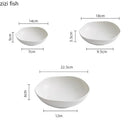 Axyaa Ceramic Salad Bowl for Restaurant Tableware, White Wave Mouth Dessert Sashimi Soup Bowl