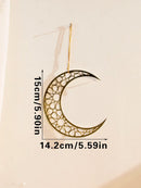 Acrylic Ramadan Hanging Ornaments by Axyaa - Eid Mubarak Decor, Gold Moon Crafts