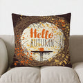 Autumn Leaves Patterned Throw Pillow Cover by Axyaa