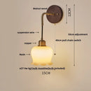 Axyaa Tiffany Glass Copper Wall Sconce LED Light Fixture
