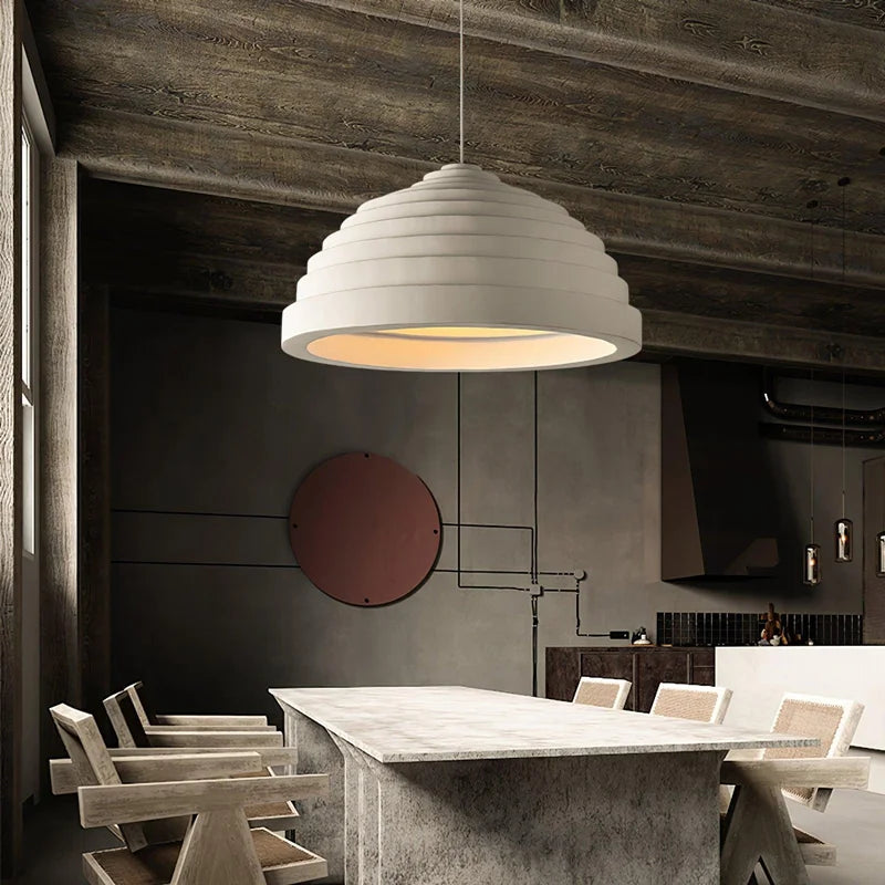 Axyaa Nordic Resin Pendant Light, White Rice Field Acoustic Lamp, Creative Island Light