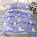 Axyaa Kawaii Cat Print Duvet Cover Set - Fashionably Cute and Comfortable Bedding