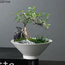 Axyaa Minimalist Ceramic Vase with Artificial Flowers for Modern Home Decor