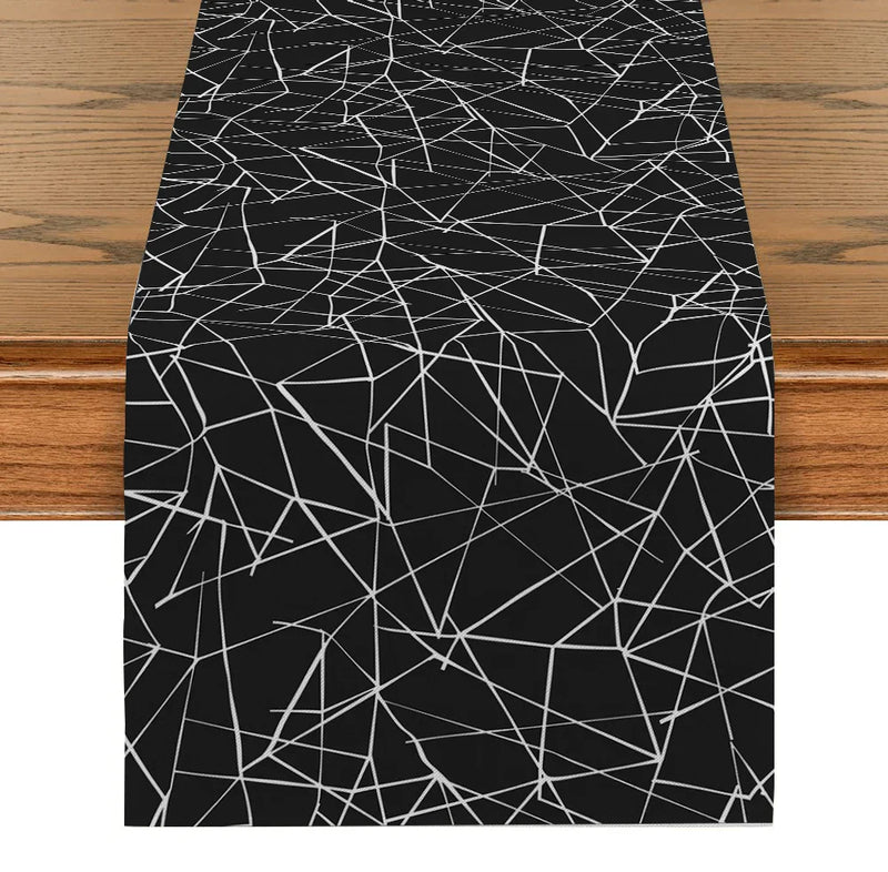 Axyaa Geometric Lines Table Runner for Modern Home Dining Decoration