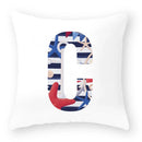 Axyaa Striped Alphabet Decorative Cushion Cover in Blue and White, 45x45cm