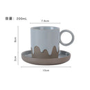 Axyaa Coarse Pottery Glazed Coffee Cup and Saucer Set, 200ML