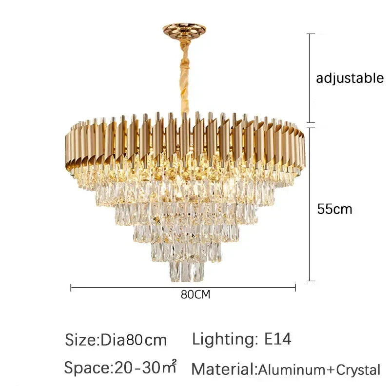 Luxury Crystal Chandelier for Modern Living Room, Bedroom, and Dining Room by Axyaa