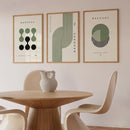Green Bauhaus Geometric Canvas Print Set for Bedroom & Living Room Decor by Axyaa