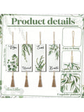 Axyaa Boho Leaf Wooden Bathroom Sign Set