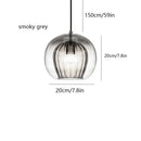 Axyaa Glass Pendant Light Industrial Style for Kitchen Bedroom Bar Cafe