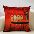 Axyaa African National Style Linen Cushion Cover 45x45cm for Sofa Decor and Artistic Home Decor