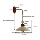 Axyaa Ceramic LED Wall Light Copper Pull Chain Modern Bedside Lamp